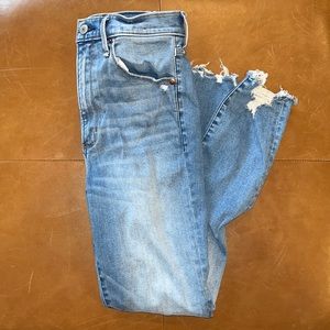 SOLD Abercrombie & Fitch ultra high rise super skinny frayed ankle jeans size 6R